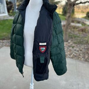 Men’s LL Bean Goose Down Puffer Jacket Green Large Maine Department of Wildlife